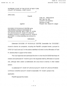 ARK3 DOE v. DIOCESE OF ROCKVILLE CENTRE - Index No.: 900010/2019 « Marsh Law Firm