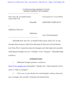 M.H and J.H. v. Omegle.com LLC « Marsh Law Firm